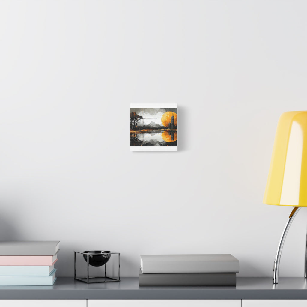 Autumn Lake Moon Matte Canvas Print — Stretched 1.25"