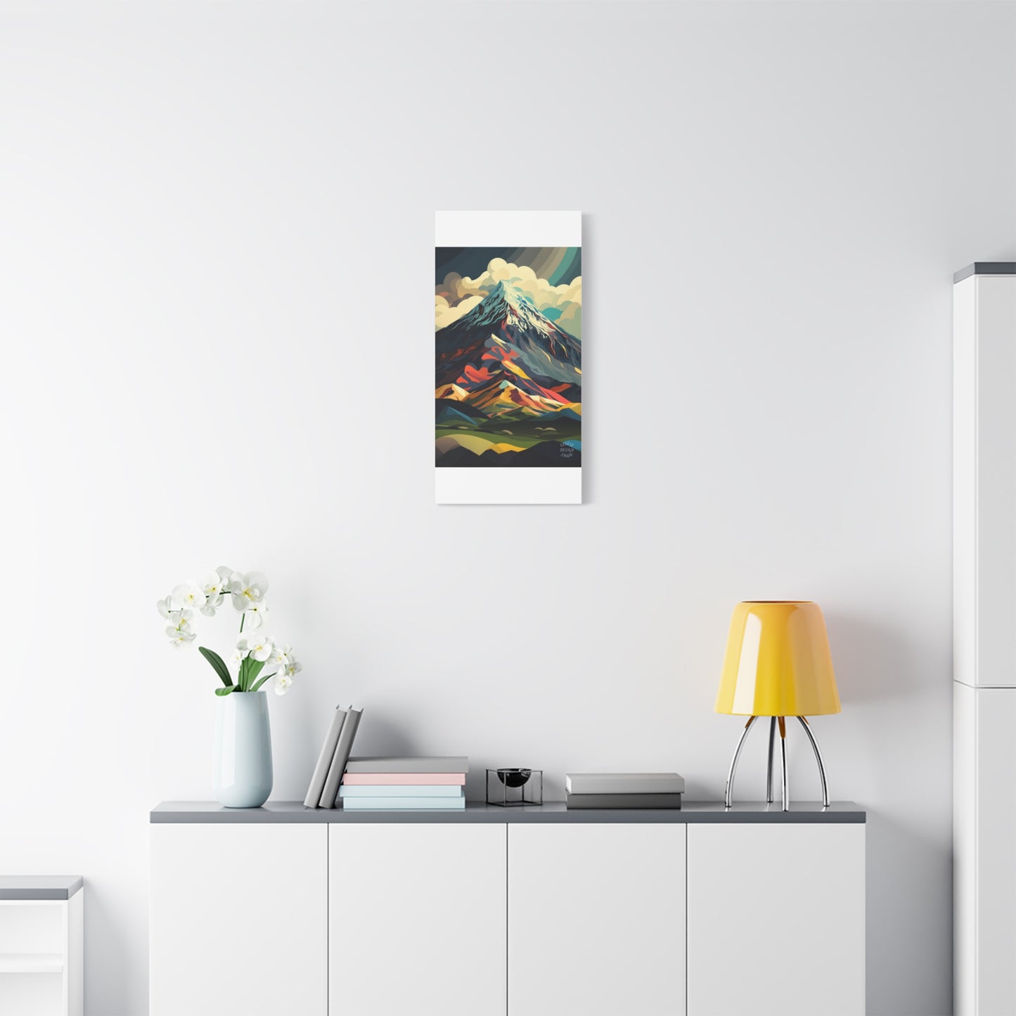 Abstract Mountain Landscape Matte Canvas Print — Stretched Wall Art