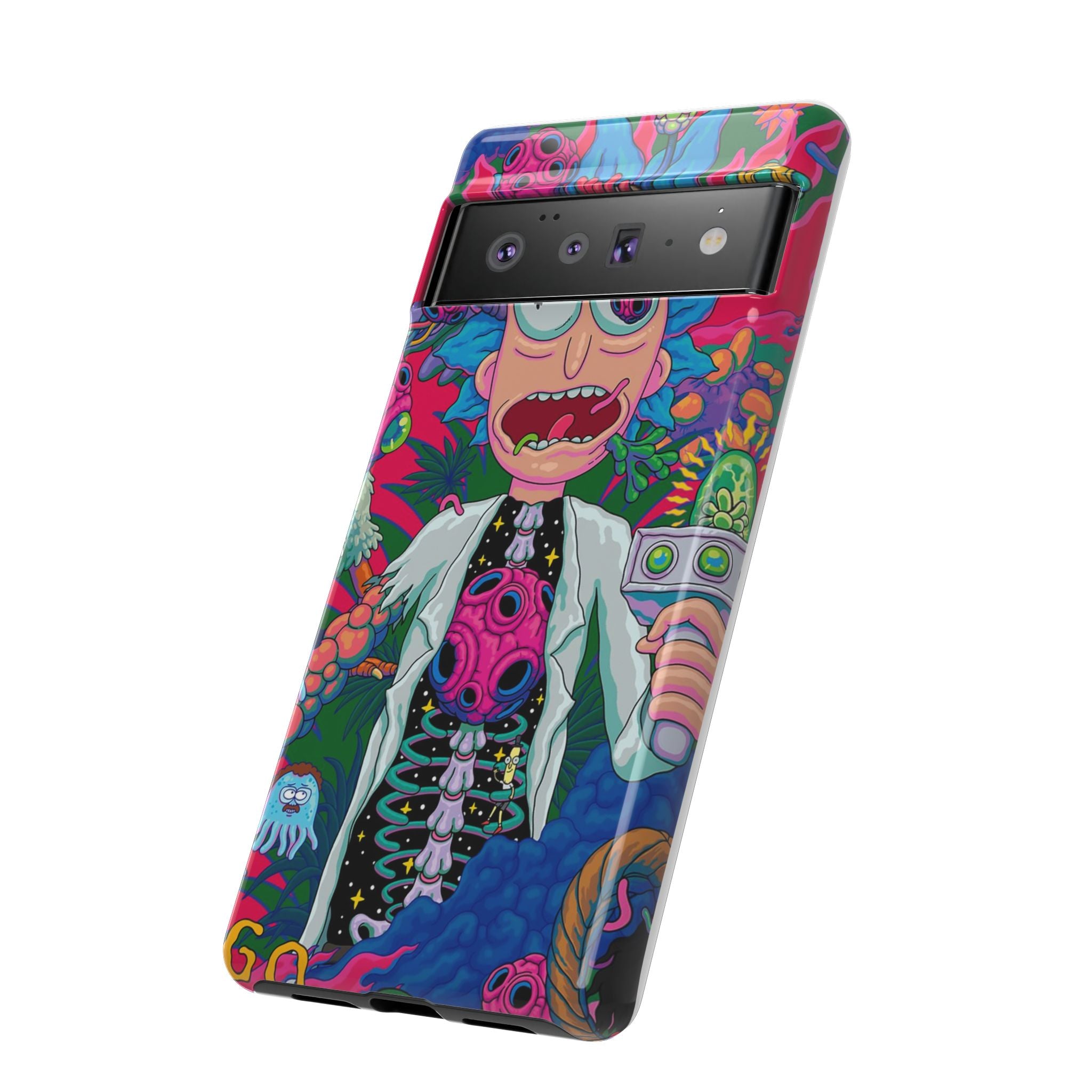 Rick and Morty Psychedelic iPhone Tough Case – Colorful Cartoon Science Design