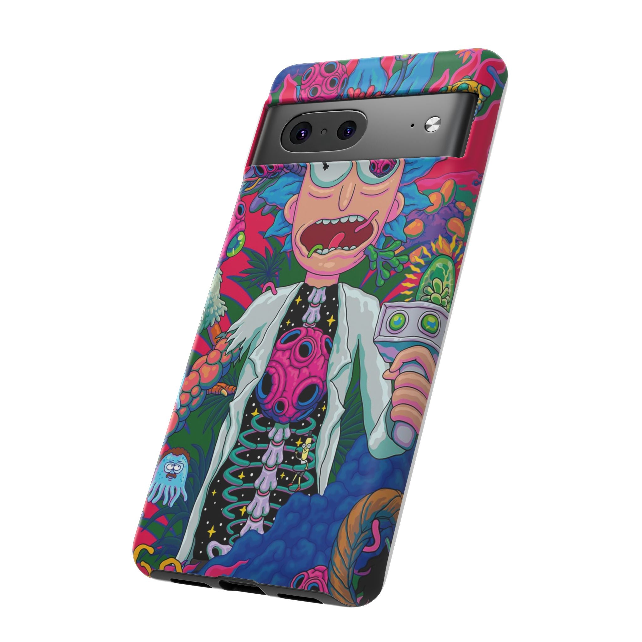 Rick and Morty Psychedelic iPhone Tough Case – Colorful Cartoon Science Design