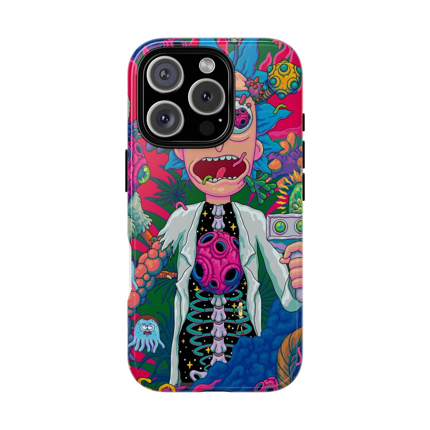 Rick and Morty Psychedelic iPhone Tough Case – Colorful Cartoon Science Design