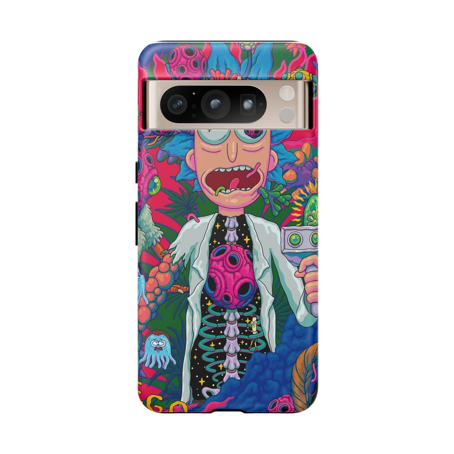 Rick and Morty Psychedelic iPhone Tough Case – Colorful Cartoon Science Design