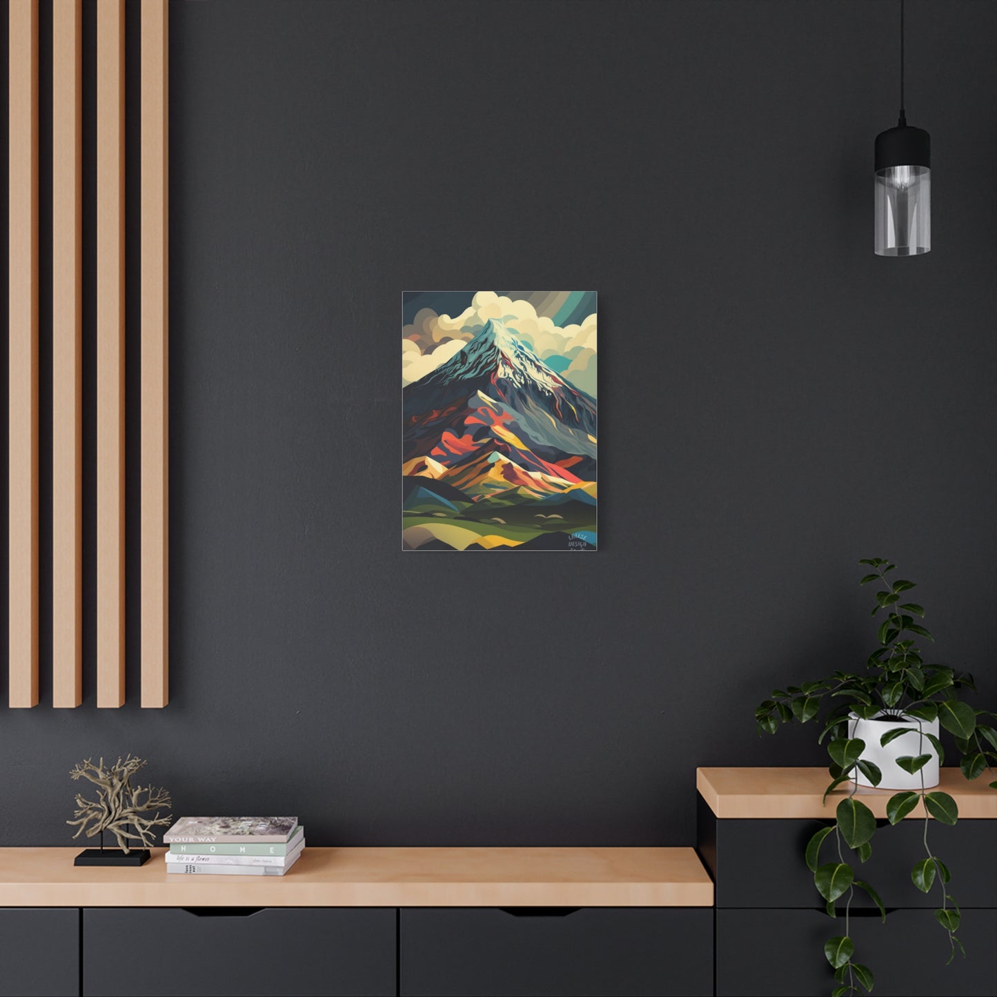 Abstract Mountain Landscape Matte Canvas Print — Stretched Wall Art
