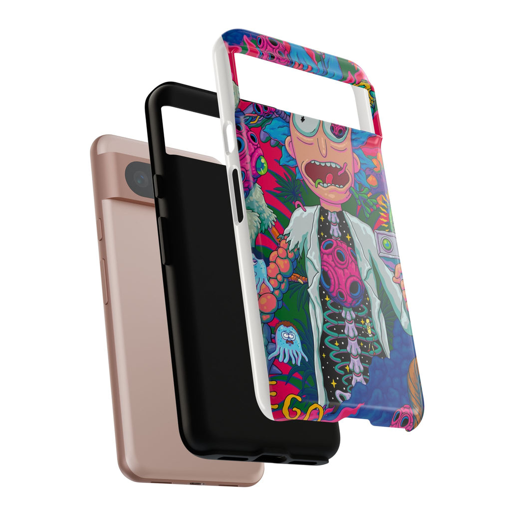 Rick and Morty Psychedelic iPhone Tough Case – Colorful Cartoon Science Design