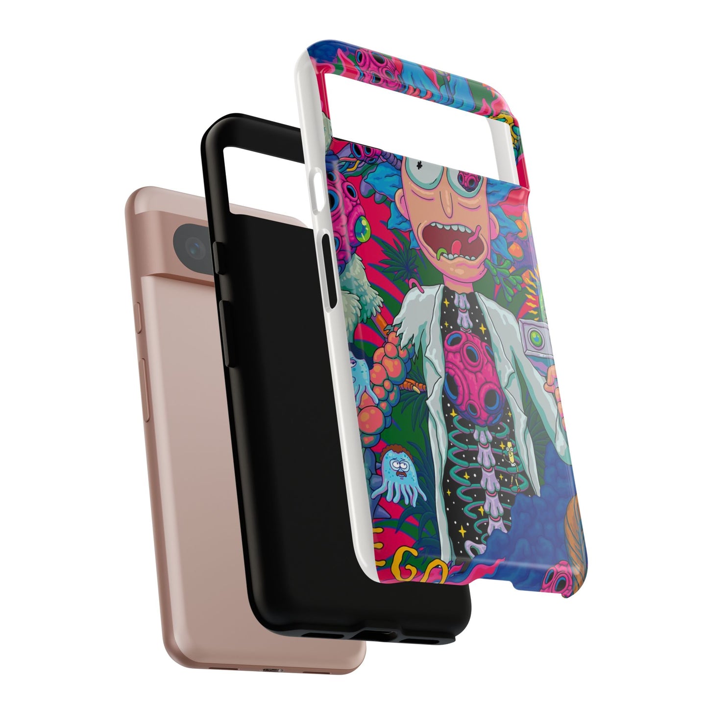 Rick and Morty Psychedelic iPhone Tough Case – Colorful Cartoon Science Design