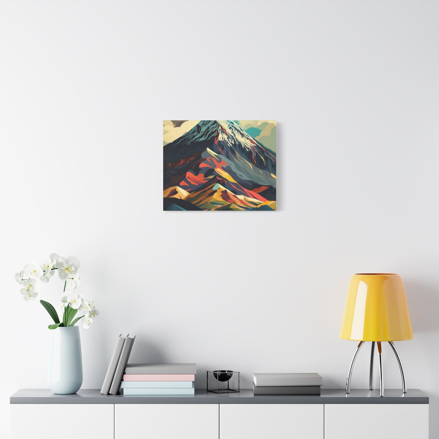 Abstract Mountain Landscape Matte Canvas Print — Stretched Wall Art