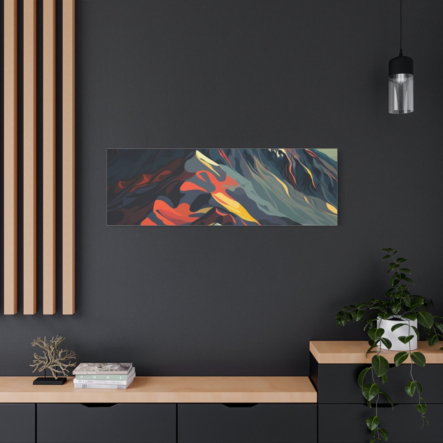 Abstract Mountain Landscape Matte Canvas Print — Stretched Wall Art