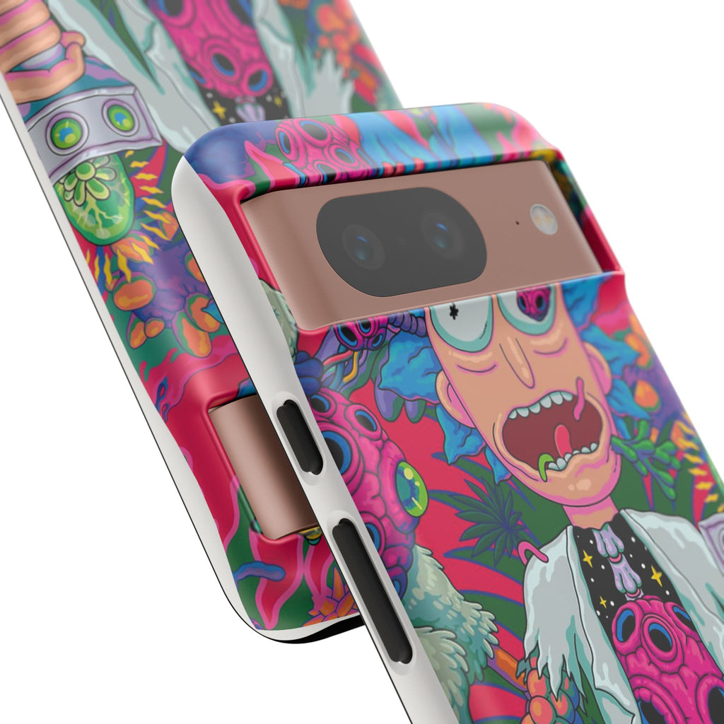 Rick and Morty Psychedelic iPhone Tough Case – Colorful Cartoon Science Design