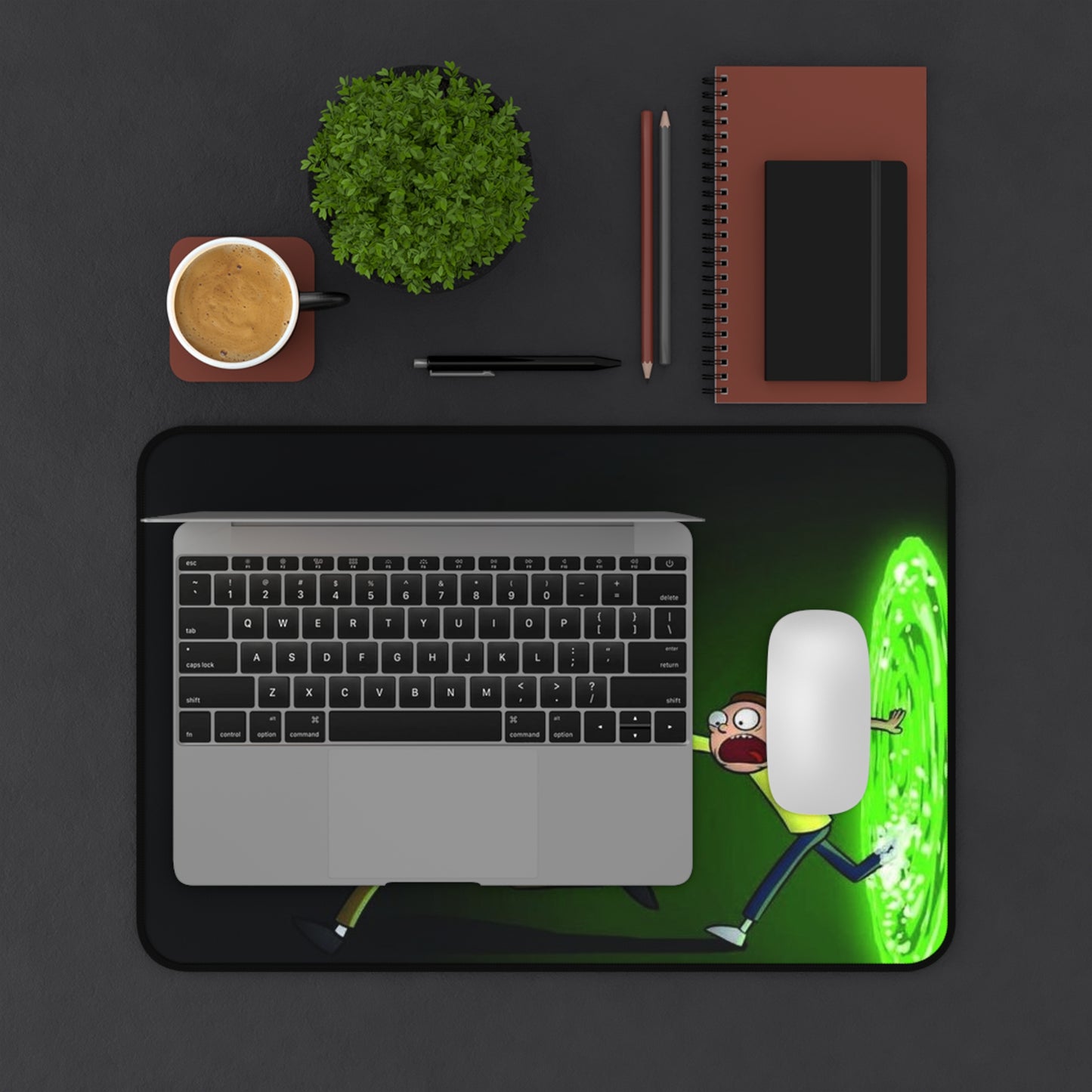 Rick and Morty Portal Desk Mat — Funny Sci‑Fi Gaming Mousepad