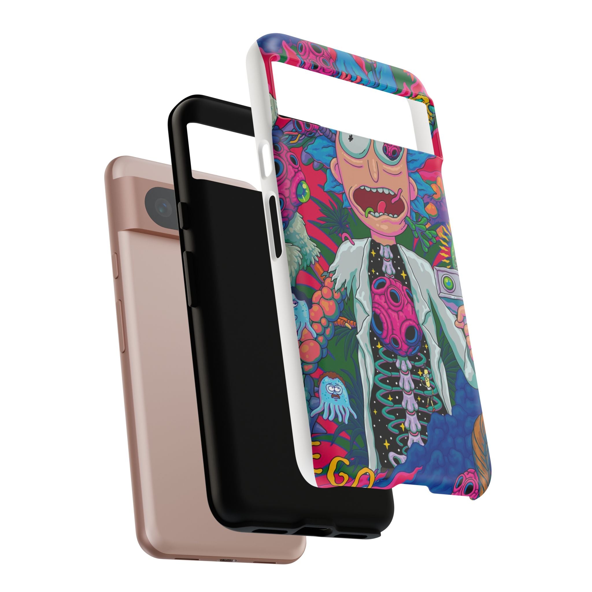 Rick and Morty Psychedelic iPhone Tough Case – Colorful Cartoon Science Design