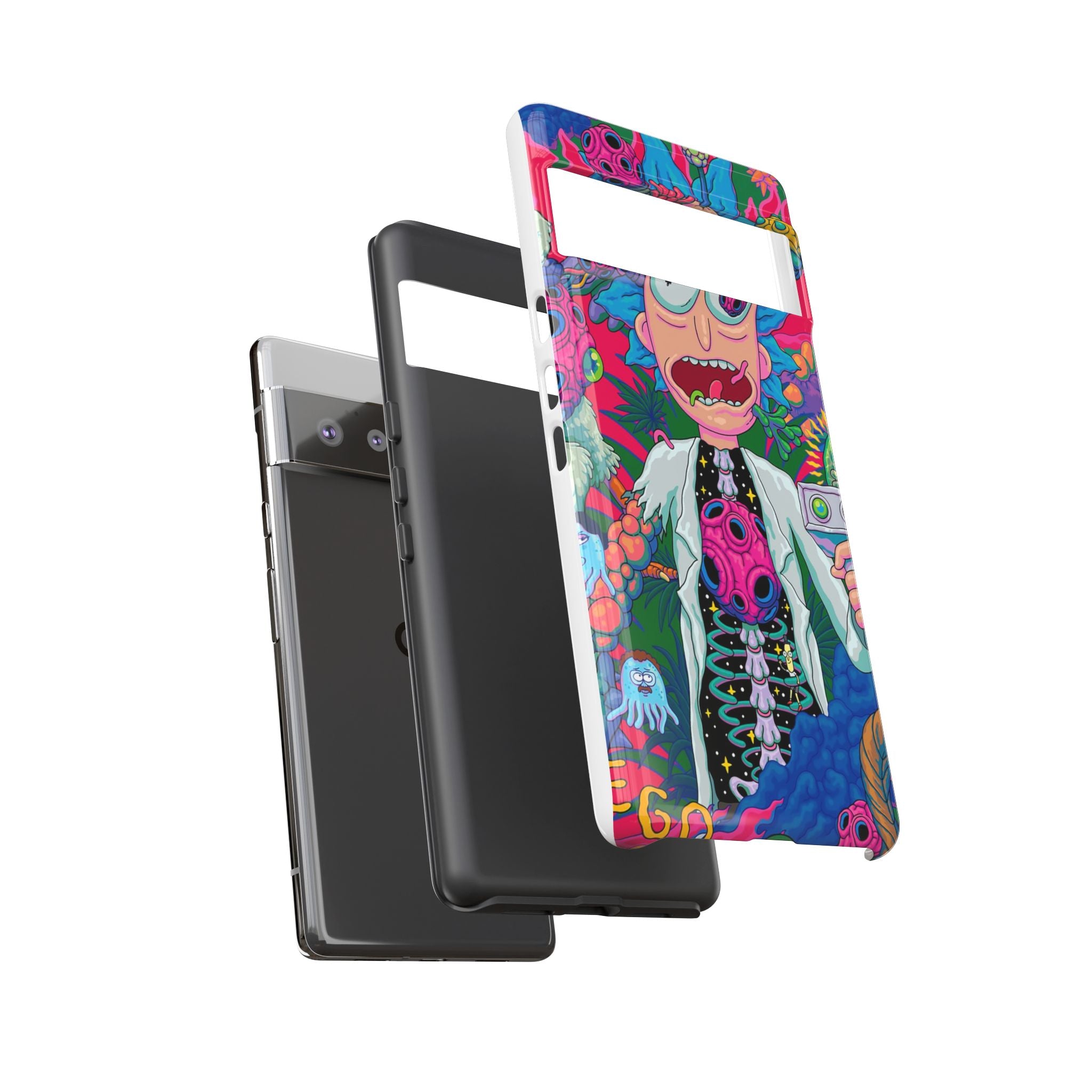 Rick and Morty Psychedelic iPhone Tough Case – Colorful Cartoon Science Design