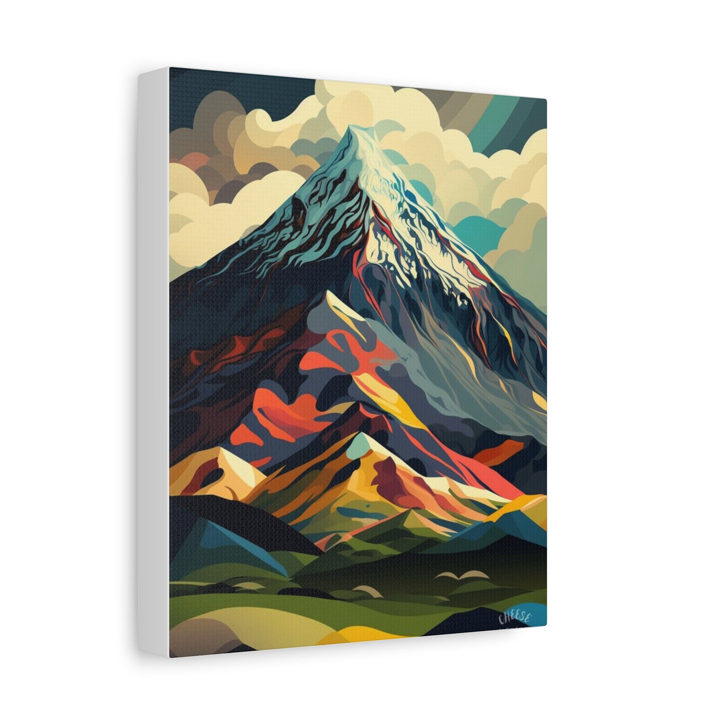 Abstract Mountain Landscape Matte Canvas Print — Stretched Wall Art