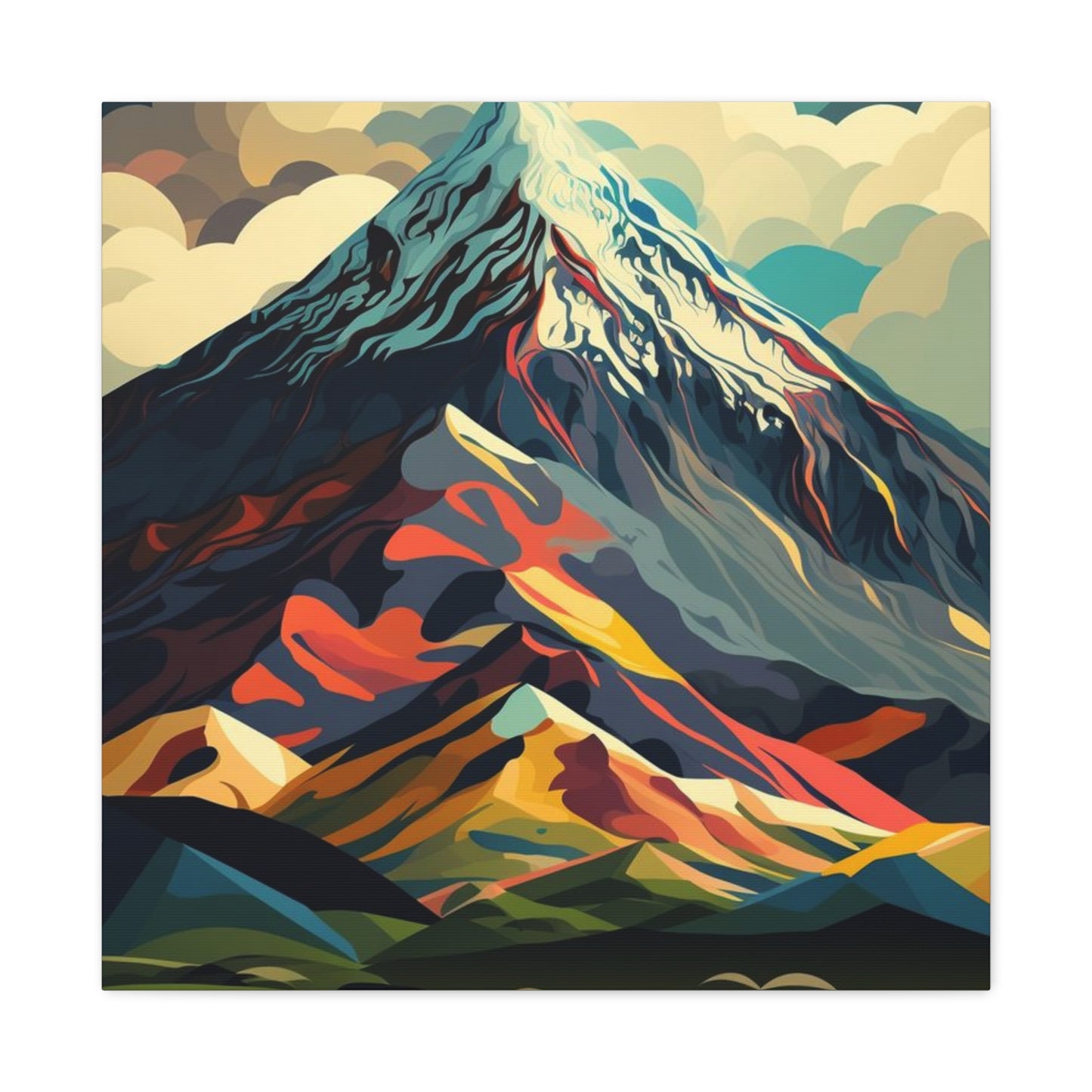 Abstract Mountain Landscape Matte Canvas Print — Stretched Wall Art