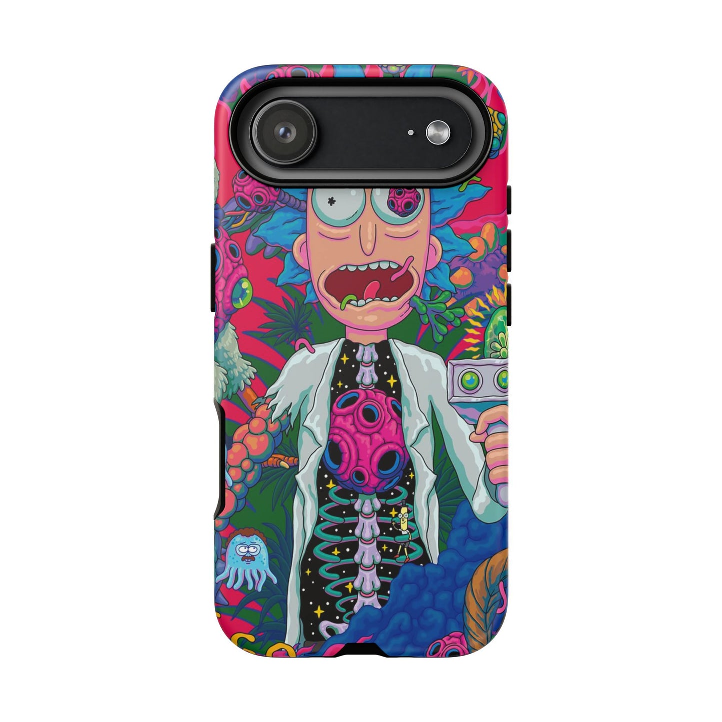 Rick and Morty Psychedelic iPhone Tough Case – Colorful Cartoon Science Design