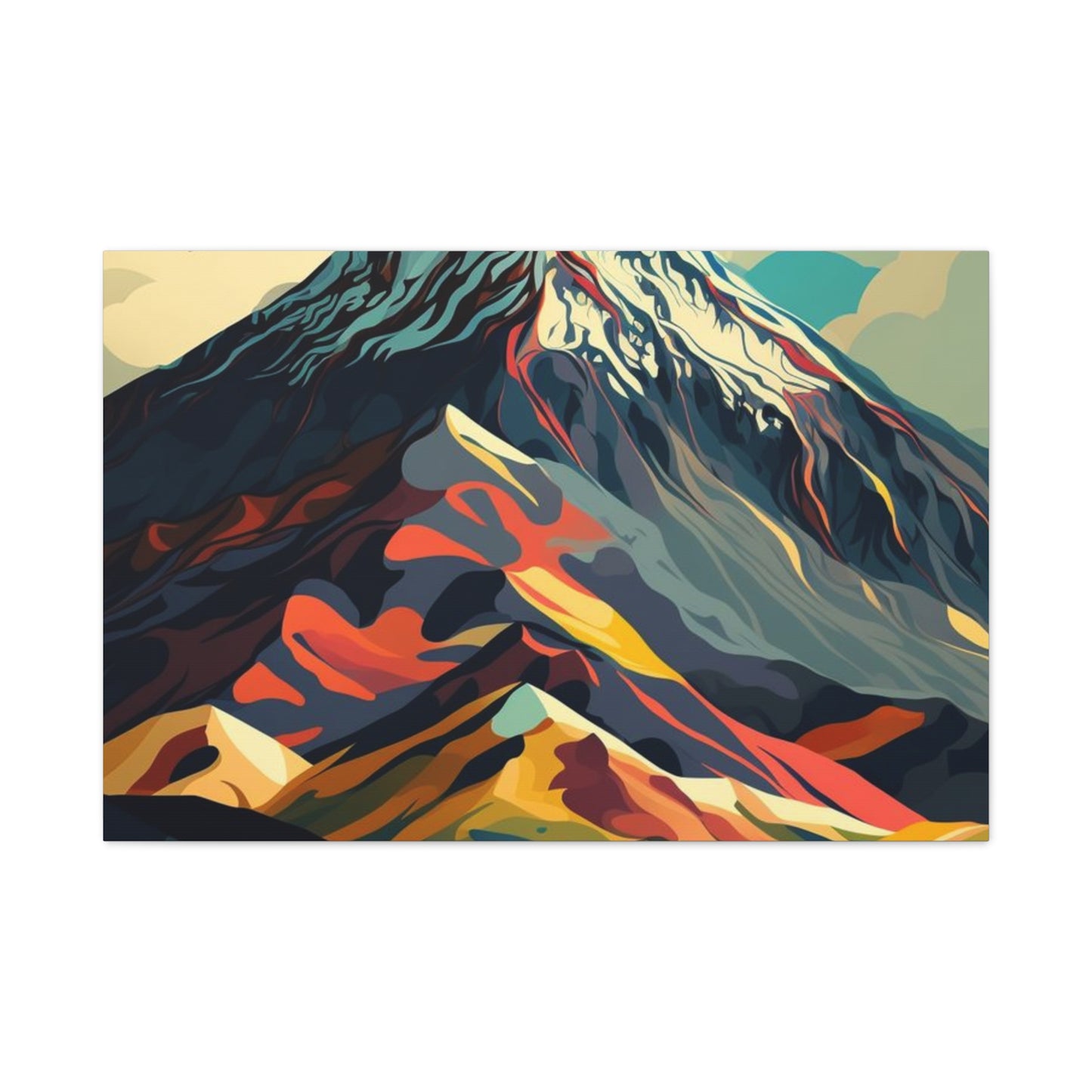 Abstract Mountain Landscape Matte Canvas Print — Stretched Wall Art