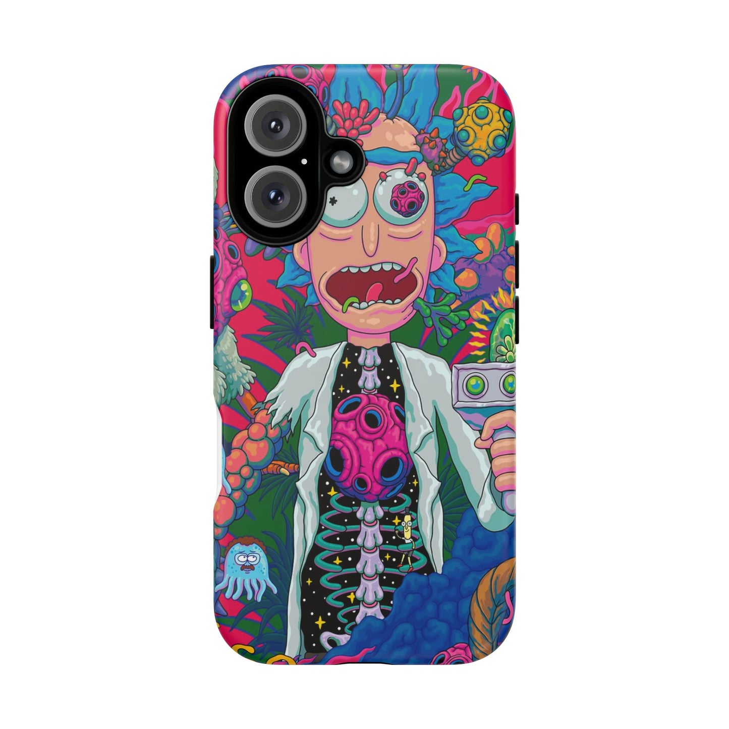 Rick and Morty Psychedelic iPhone Tough Case – Colorful Cartoon Science Design