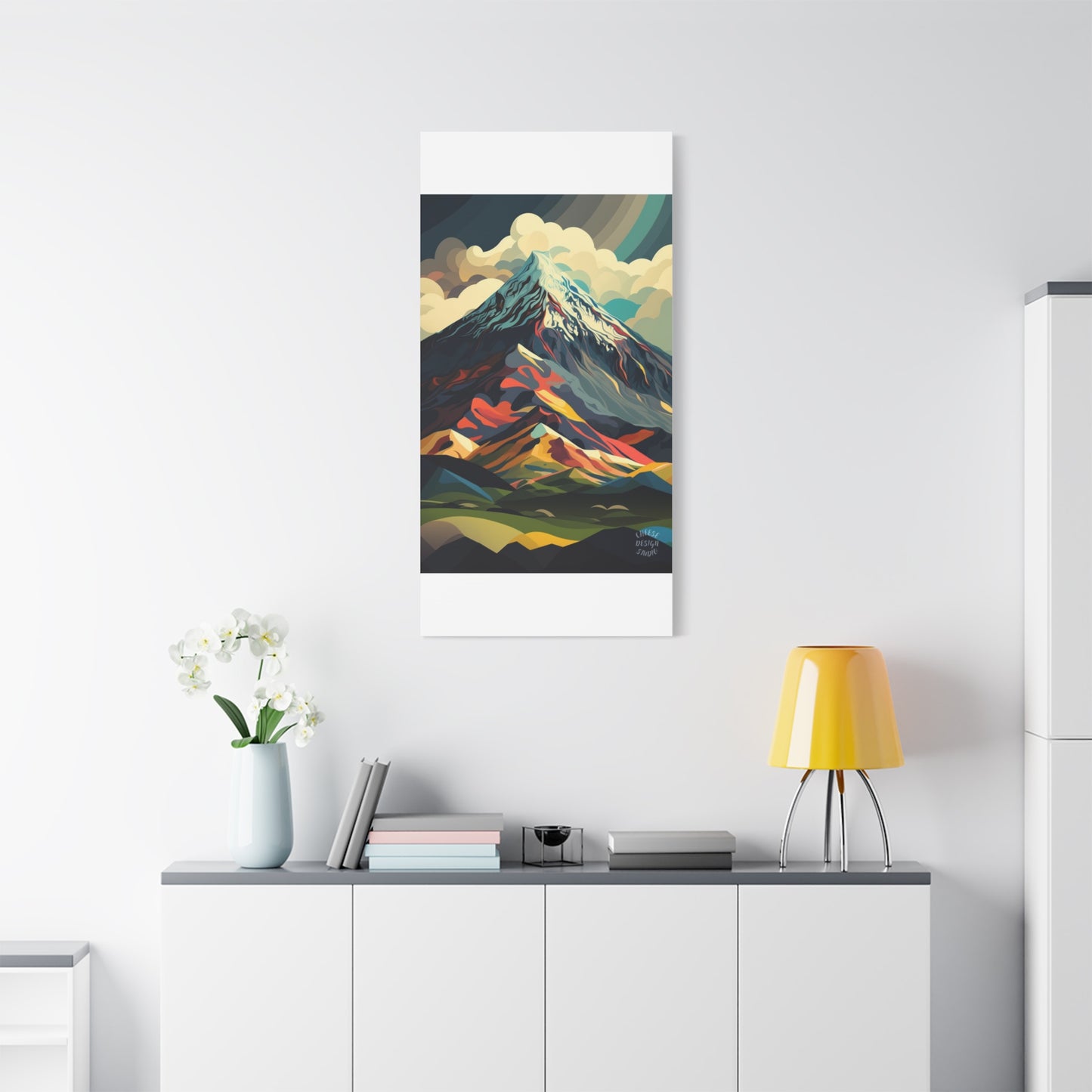 Abstract Mountain Landscape Matte Canvas Print — Stretched Wall Art