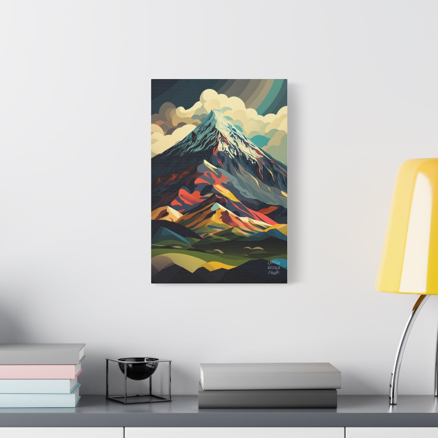 Abstract Mountain Landscape Matte Canvas Print — Stretched Wall Art