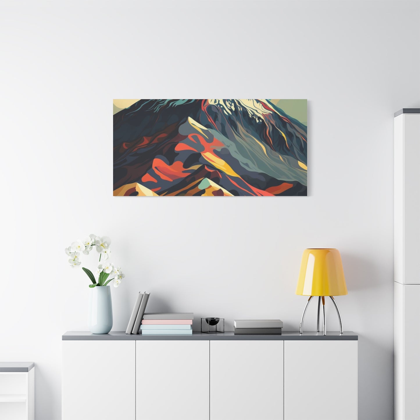 Abstract Mountain Landscape Matte Canvas Print — Stretched Wall Art