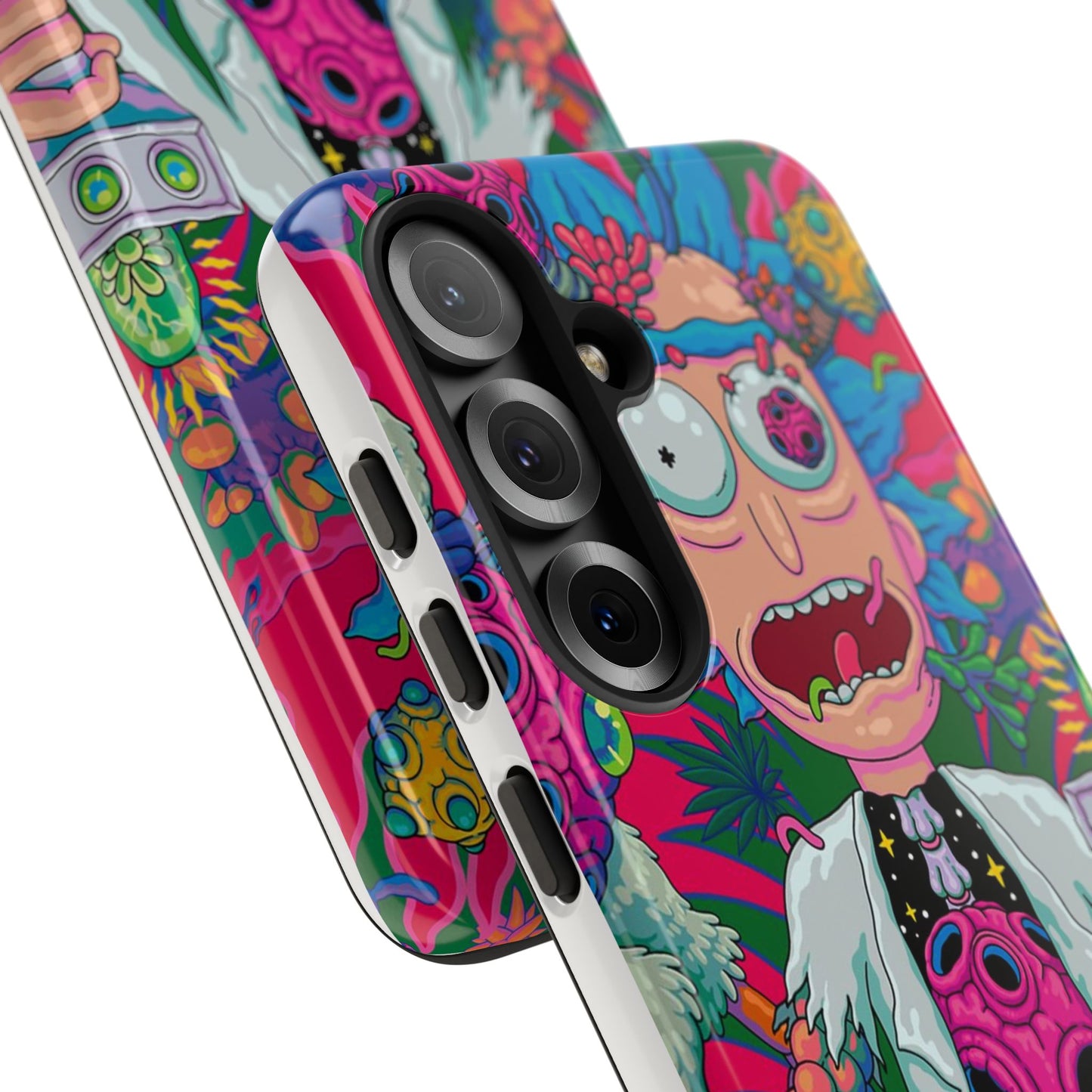 Rick and Morty Psychedelic iPhone Tough Case – Colorful Cartoon Science Design