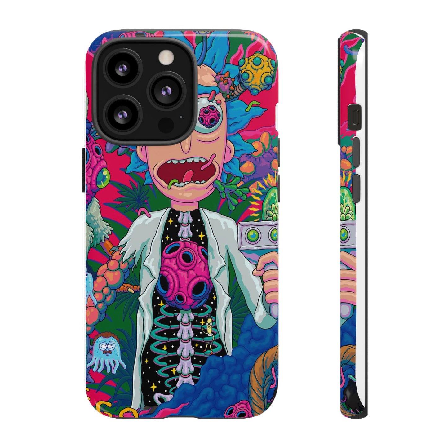 Rick and Morty Psychedelic iPhone Tough Case – Colorful Cartoon Science Design