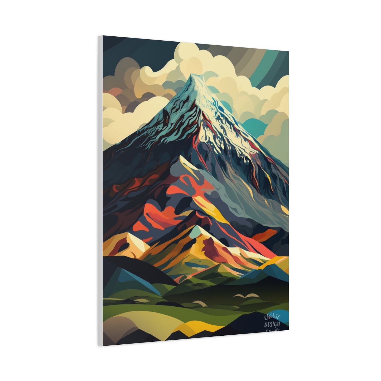 Abstract Mountain Landscape Matte Canvas Print — Stretched Wall Art