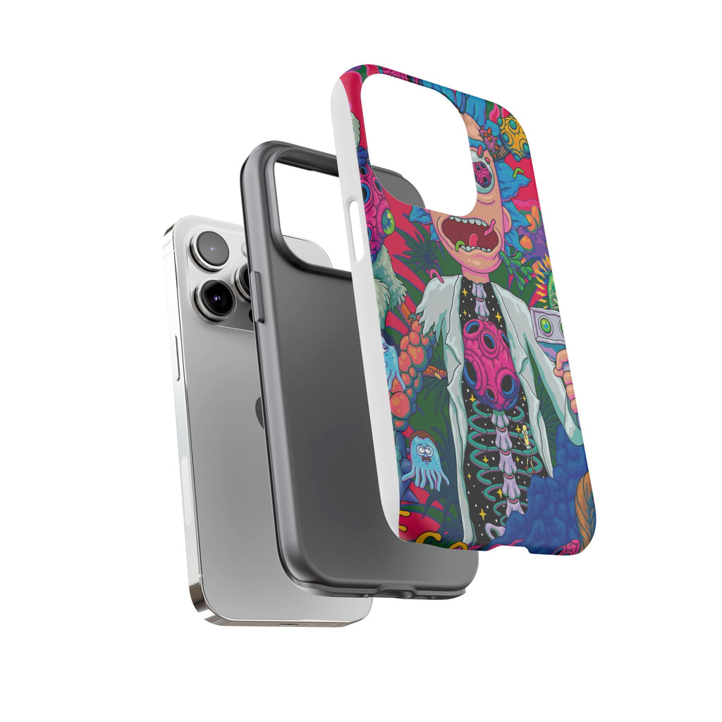Rick and Morty Psychedelic iPhone Tough Case – Colorful Cartoon Science Design