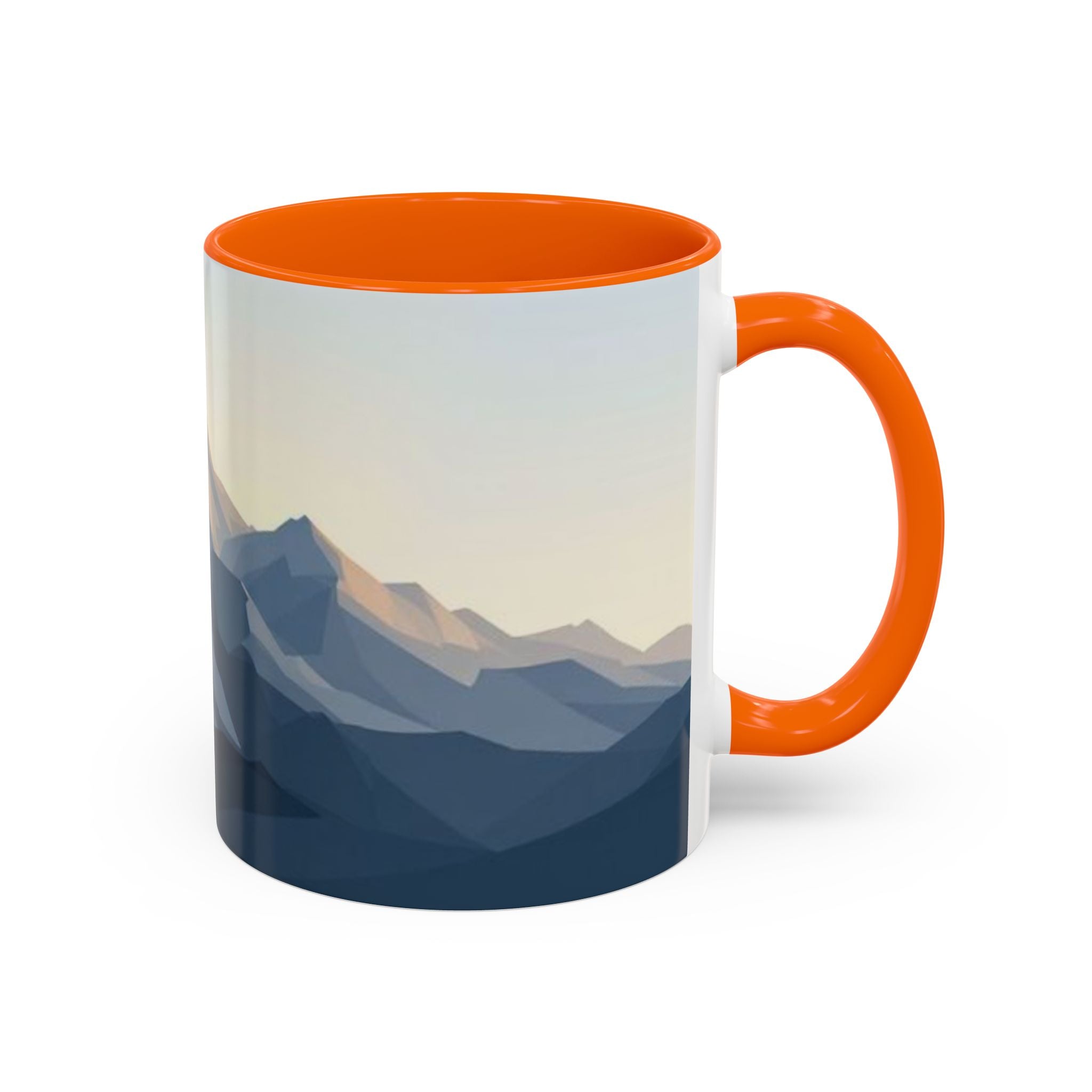 Mountain Landscape Accent Coffee Mug — Taza con diseño de paisaje de montaña (11/15 oz)