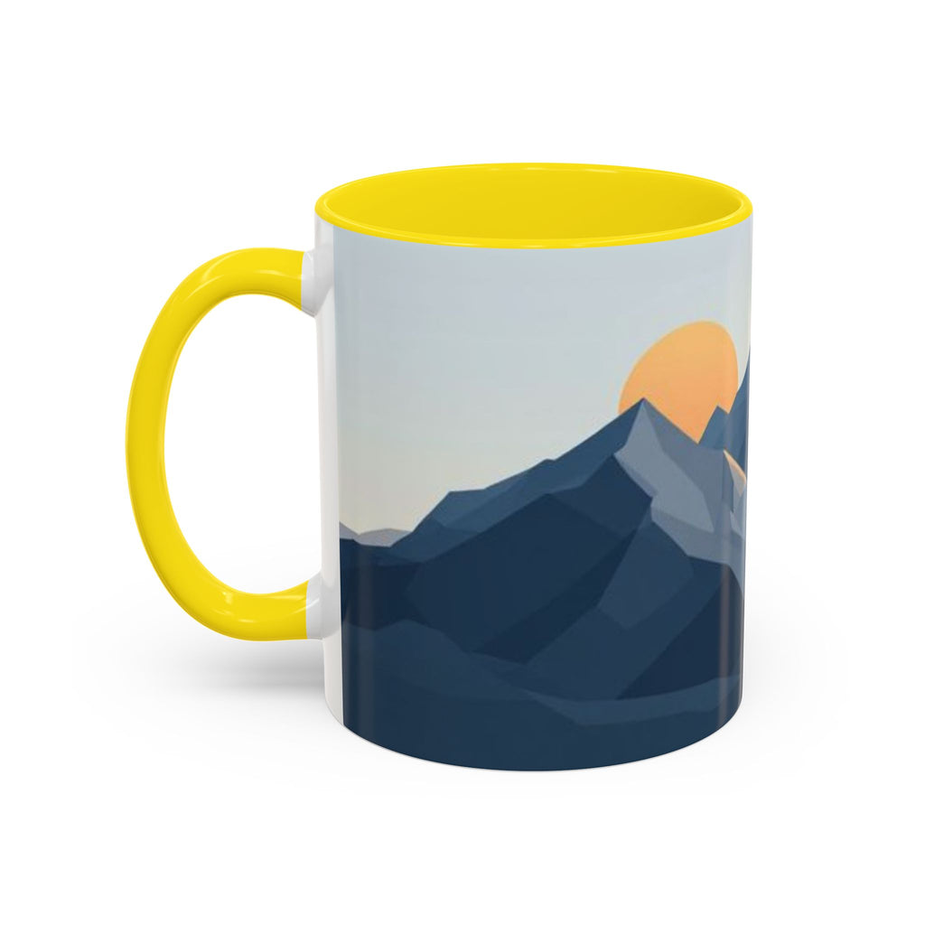 Mountain Landscape Accent Coffee Mug — Taza con diseño de paisaje de montaña (11/15 oz)