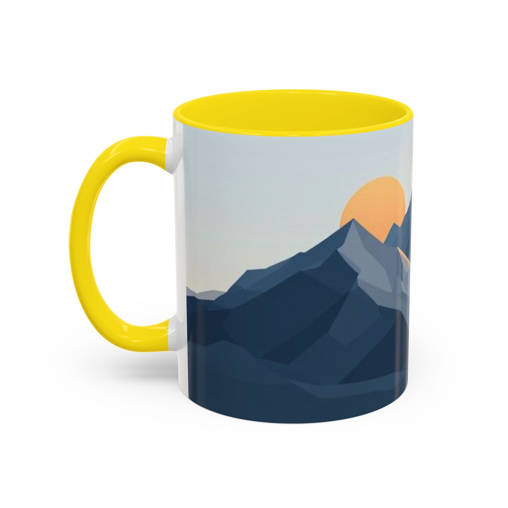 Mountain Landscape Accent Coffee Mug — Taza con diseño de paisaje de montaña (11/15 oz)