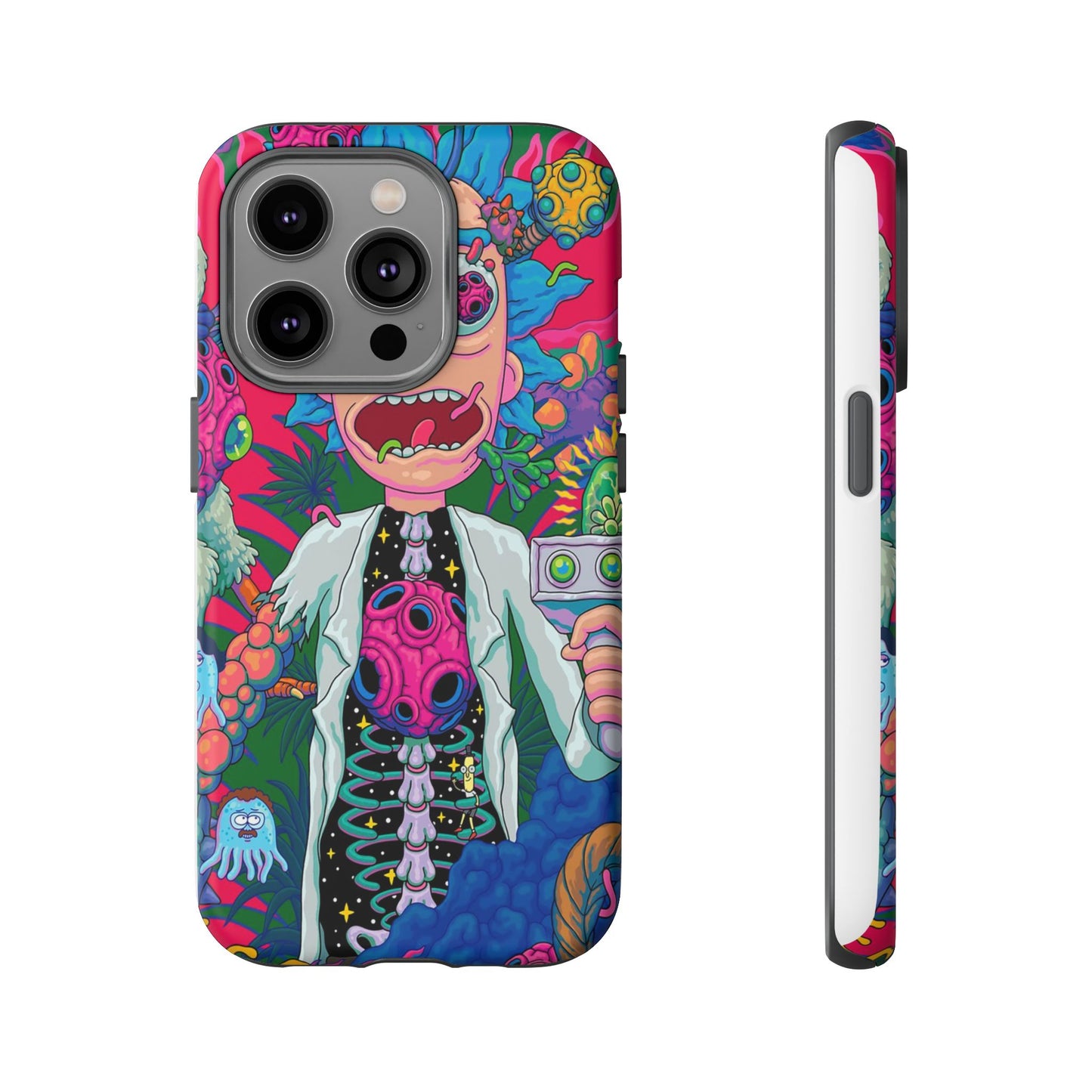 Rick and Morty Psychedelic iPhone Tough Case – Colorful Cartoon Science Design