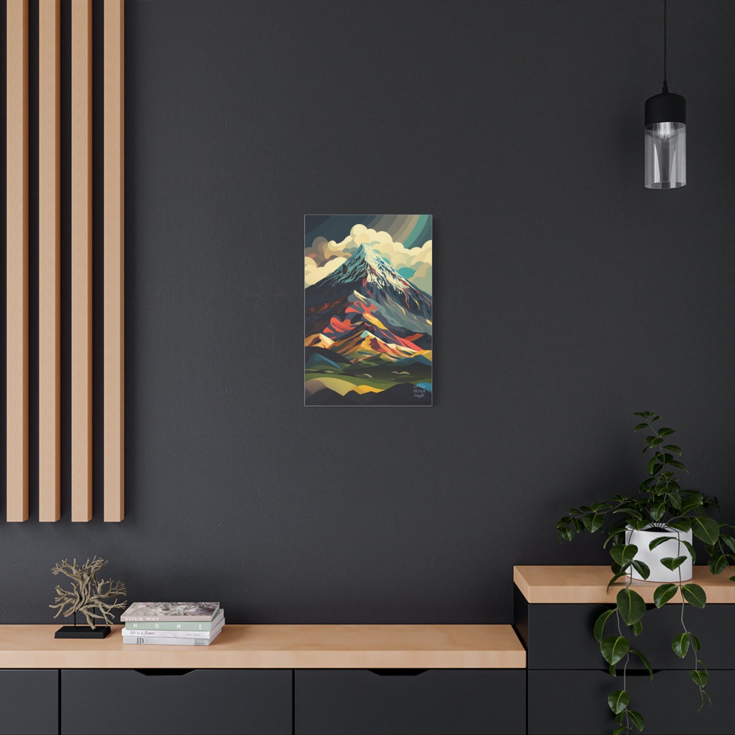 Abstract Mountain Landscape Matte Canvas Print — Stretched Wall Art