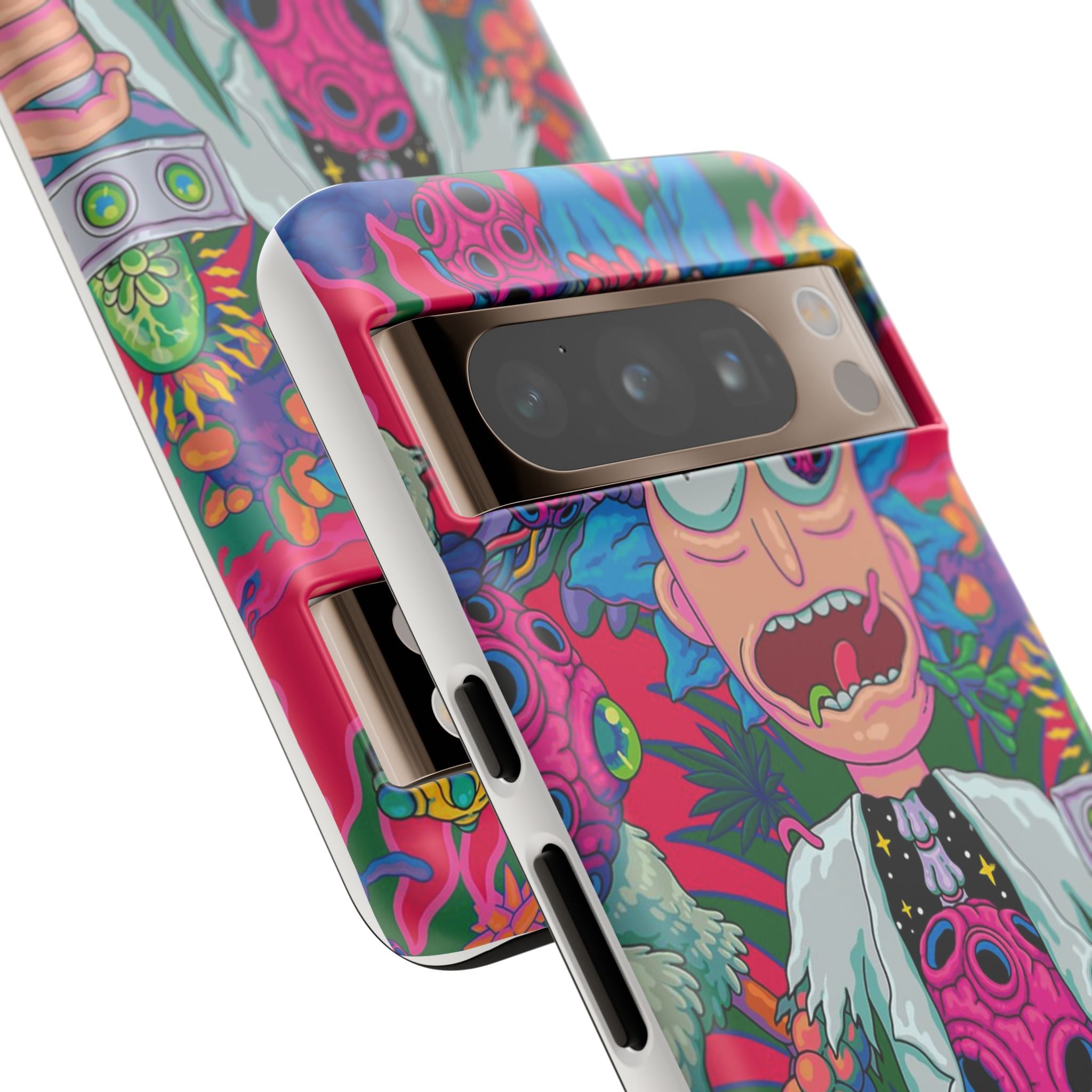 Rick and Morty Psychedelic iPhone Tough Case – Colorful Cartoon Science Design
