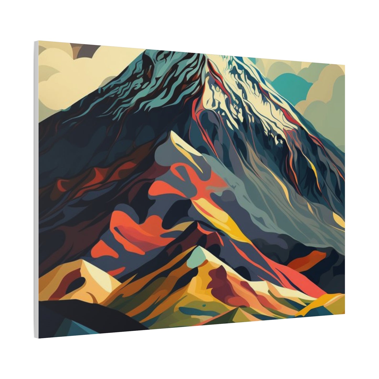 Abstract Mountain Landscape Matte Canvas Print — Stretched Wall Art