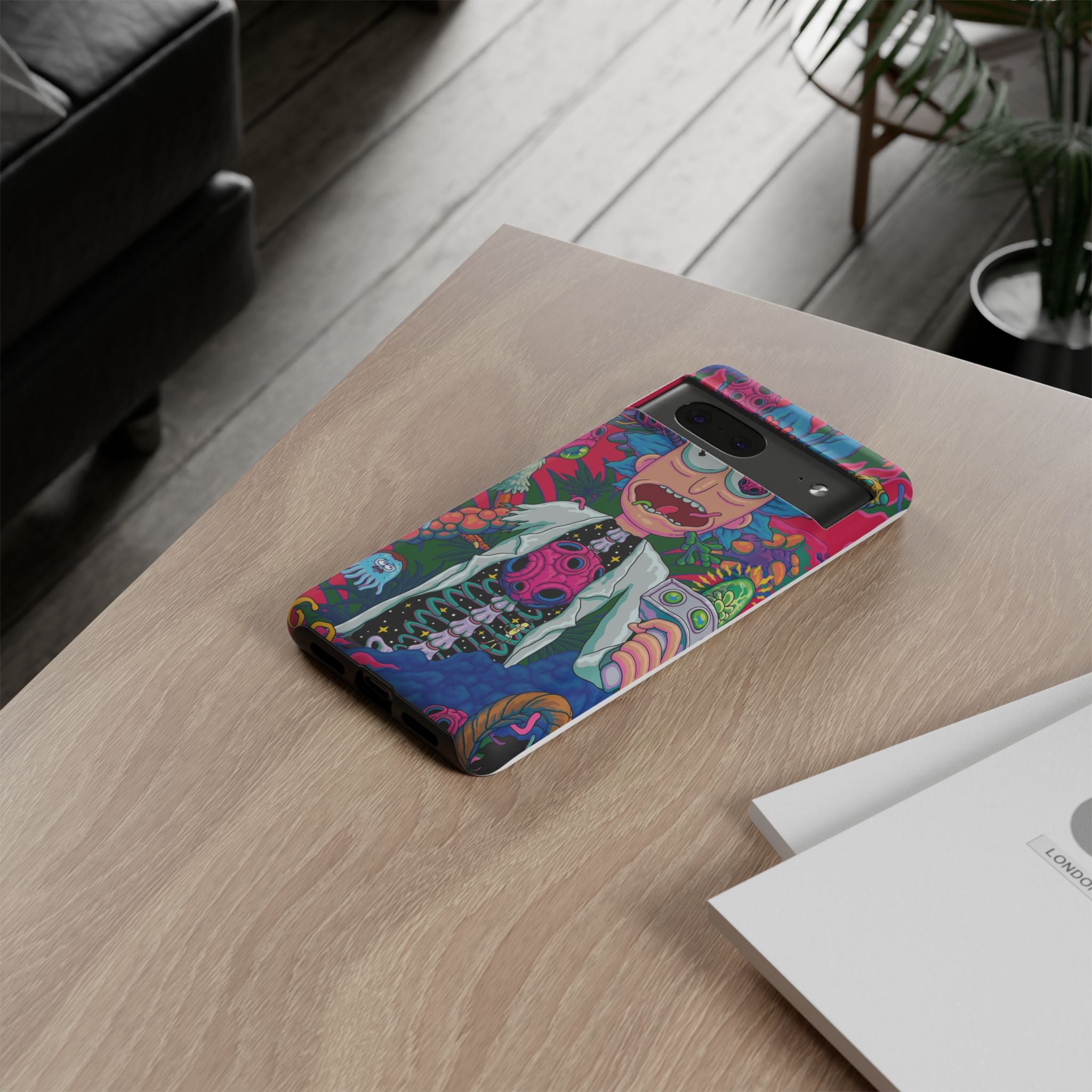 Rick and Morty Psychedelic iPhone Tough Case – Colorful Cartoon Science Design