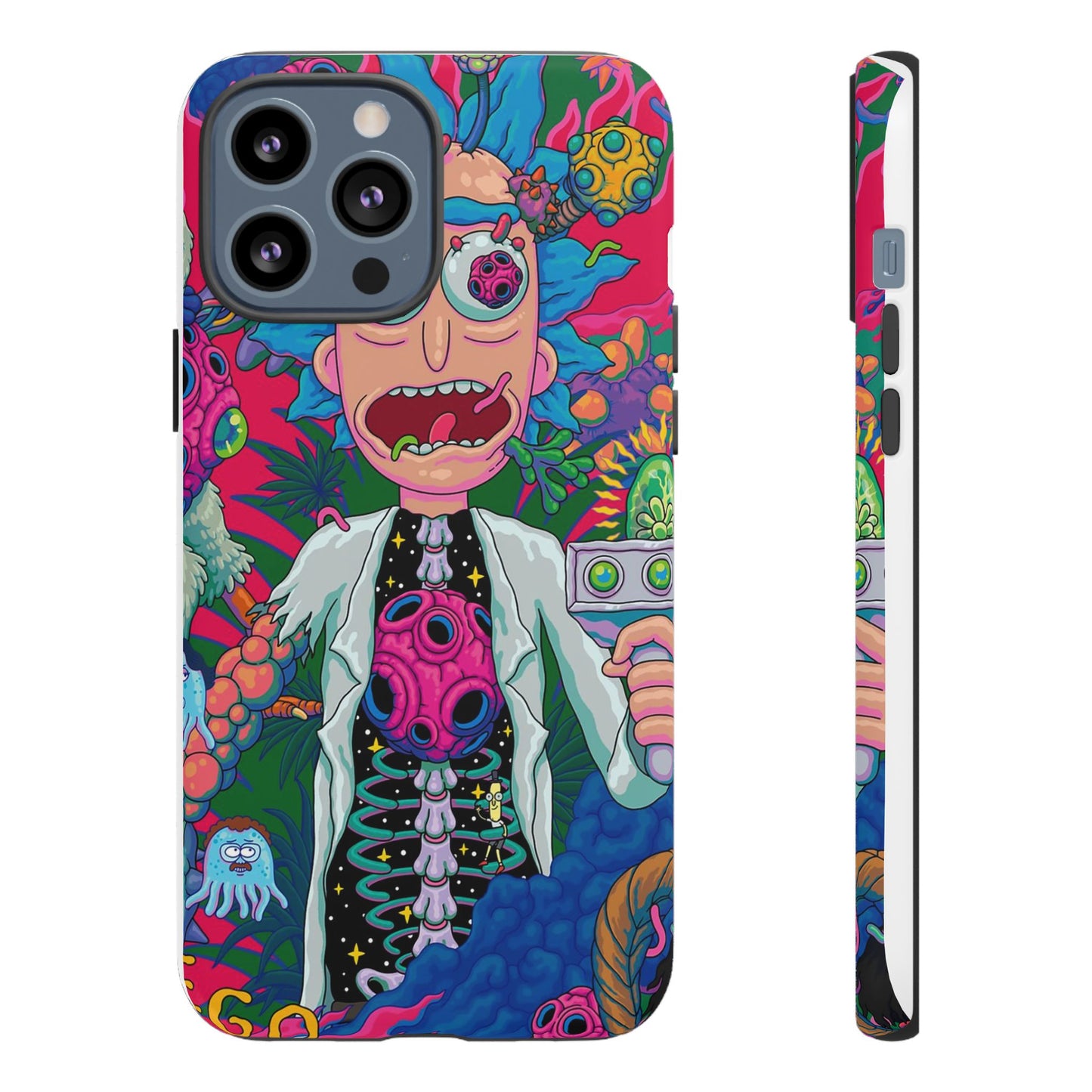 Rick and Morty Psychedelic iPhone Tough Case – Colorful Cartoon Science Design