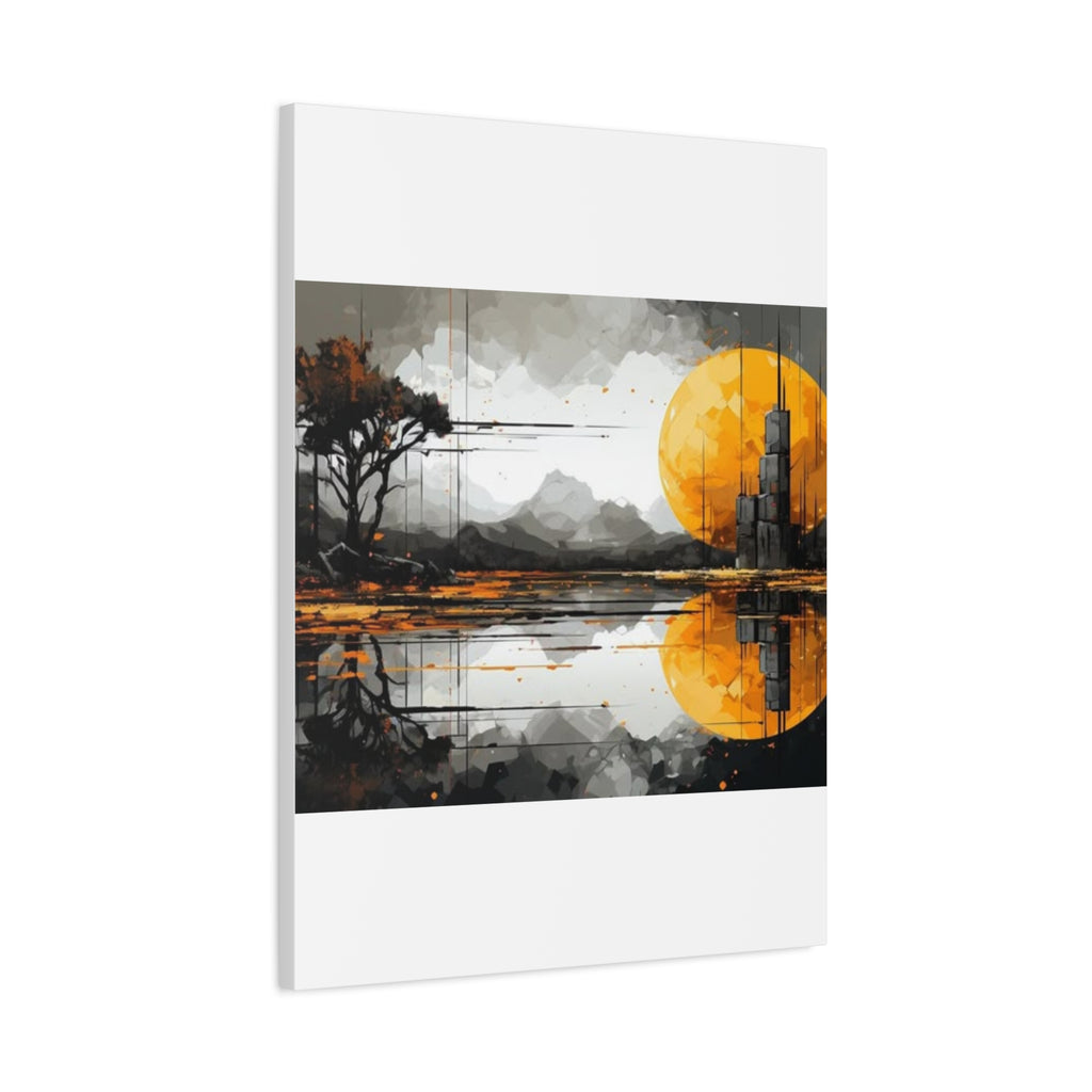 Autumn Lake Moon Matte Canvas Print — Stretched 1.25"