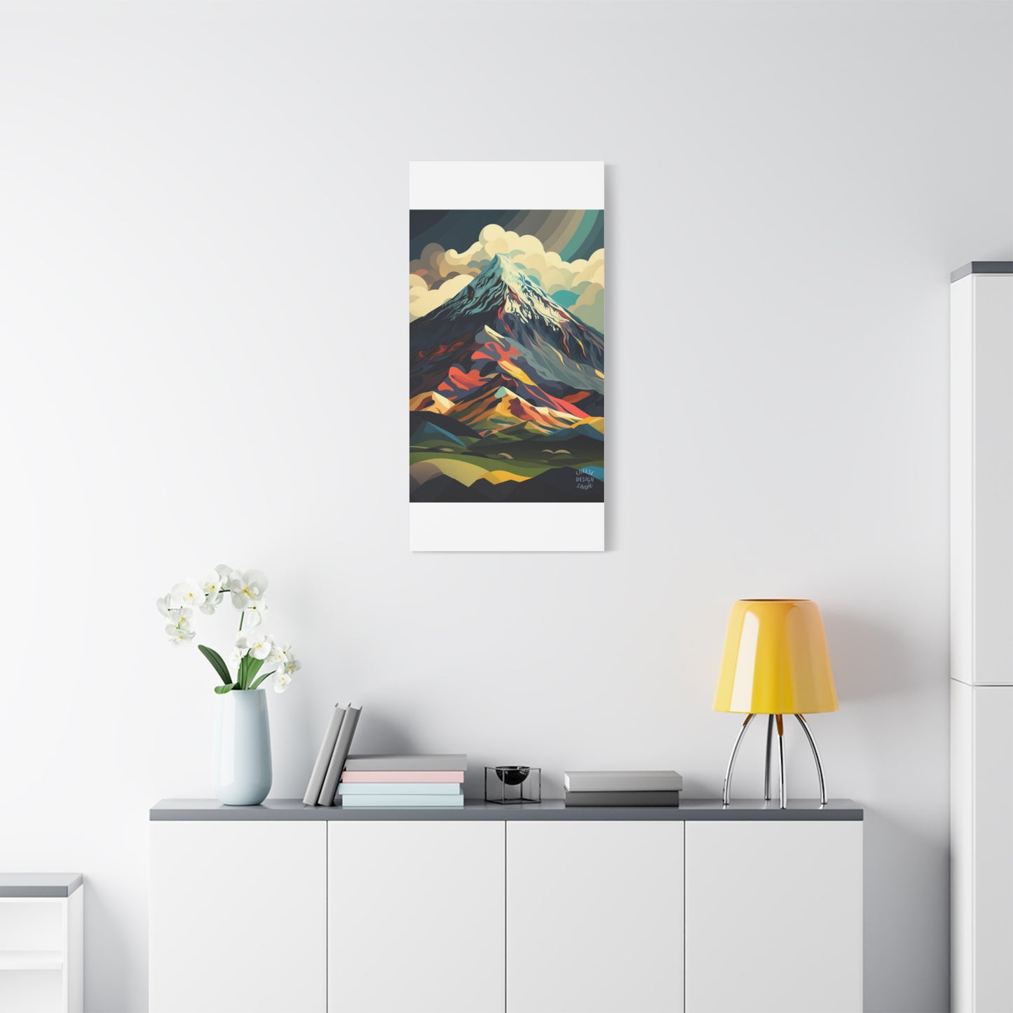 Abstract Mountain Landscape Matte Canvas Print — Stretched Wall Art