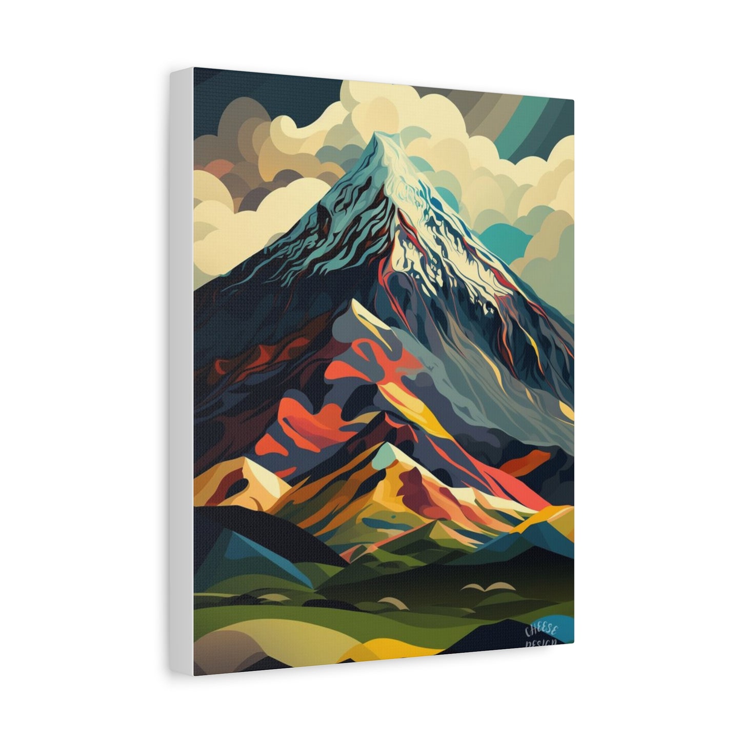 Abstract Mountain Landscape Matte Canvas Print — Stretched Wall Art