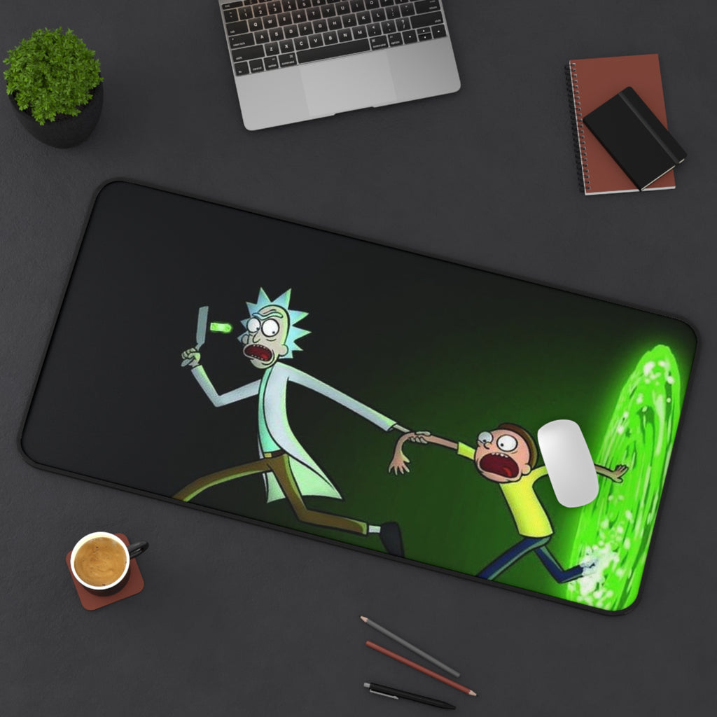 Rick and Morty Portal Desk Mat — Funny Sci‑Fi Gaming Mousepad