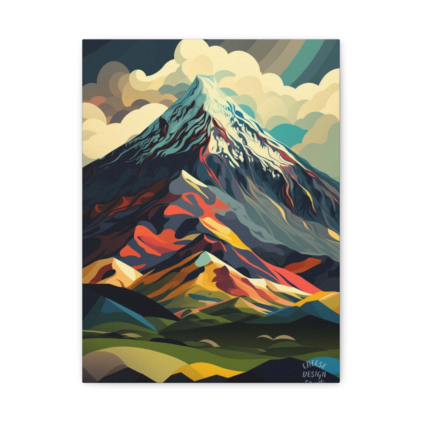 Abstract Mountain Landscape Matte Canvas Print — Stretched Wall Art