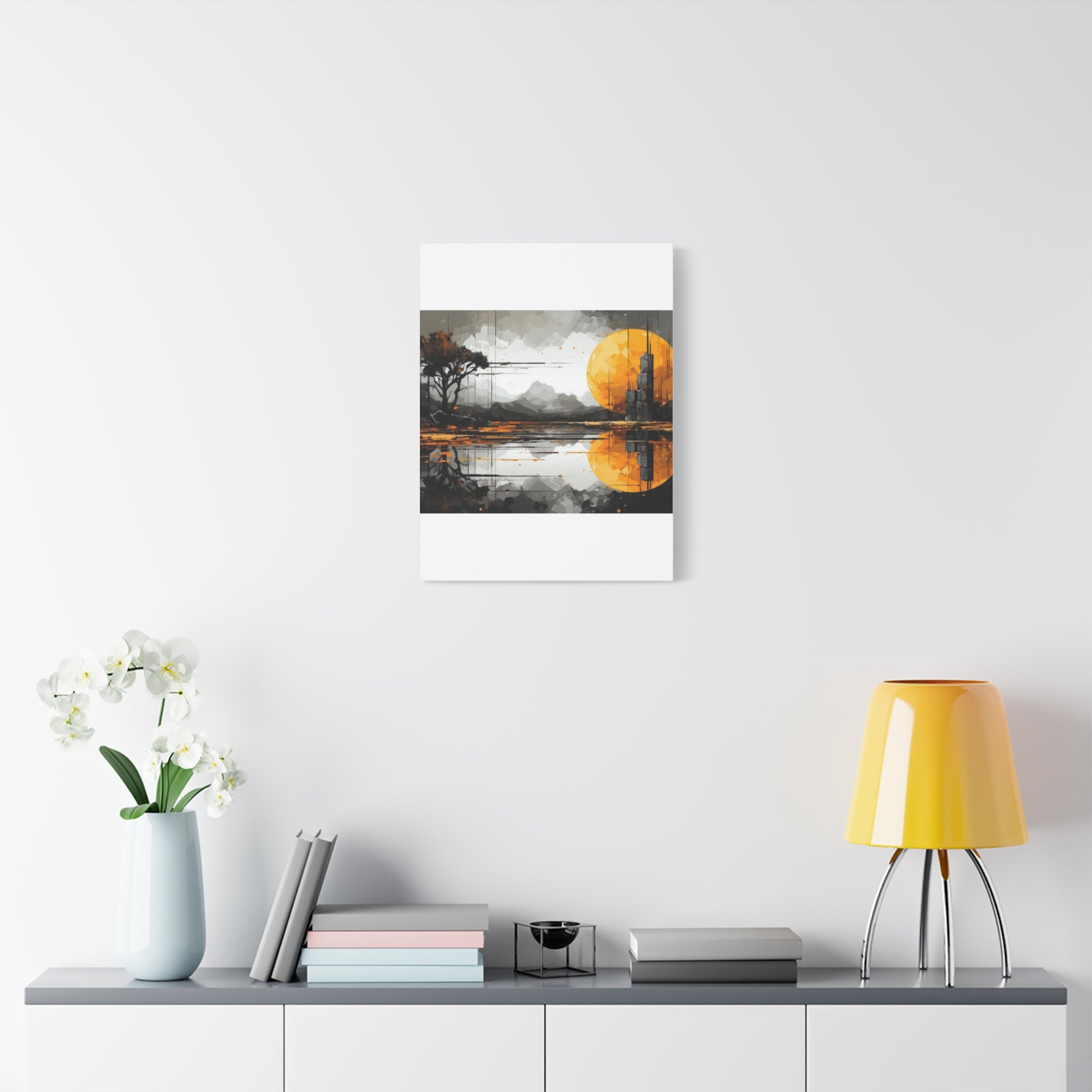 Autumn Lake Moon Matte Canvas Print — Stretched 1.25"