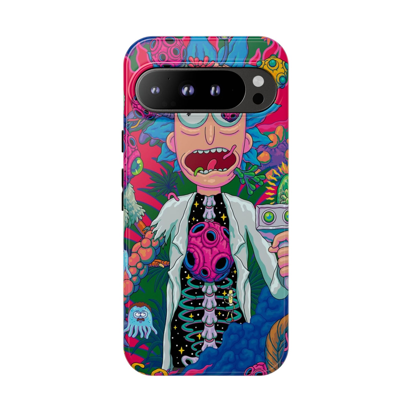 Rick and Morty Psychedelic iPhone Tough Case – Colorful Cartoon Science Design