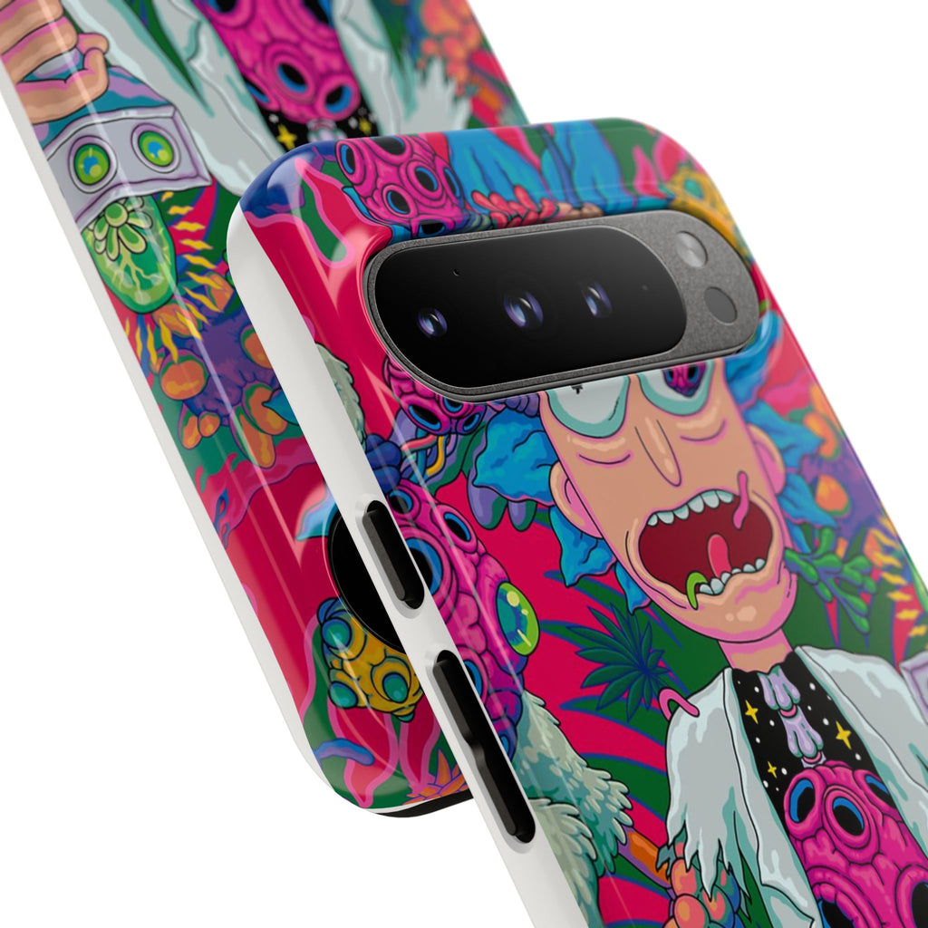 Rick and Morty Psychedelic iPhone Tough Case – Colorful Cartoon Science Design