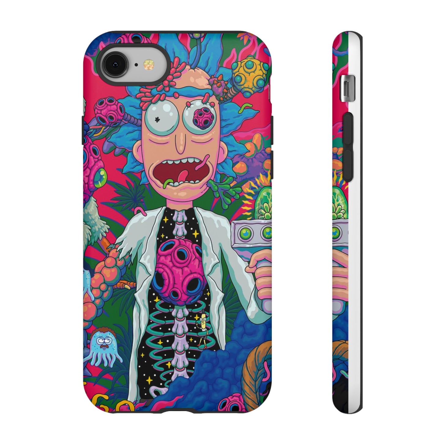 Rick and Morty Psychedelic iPhone Tough Case – Colorful Cartoon Science Design