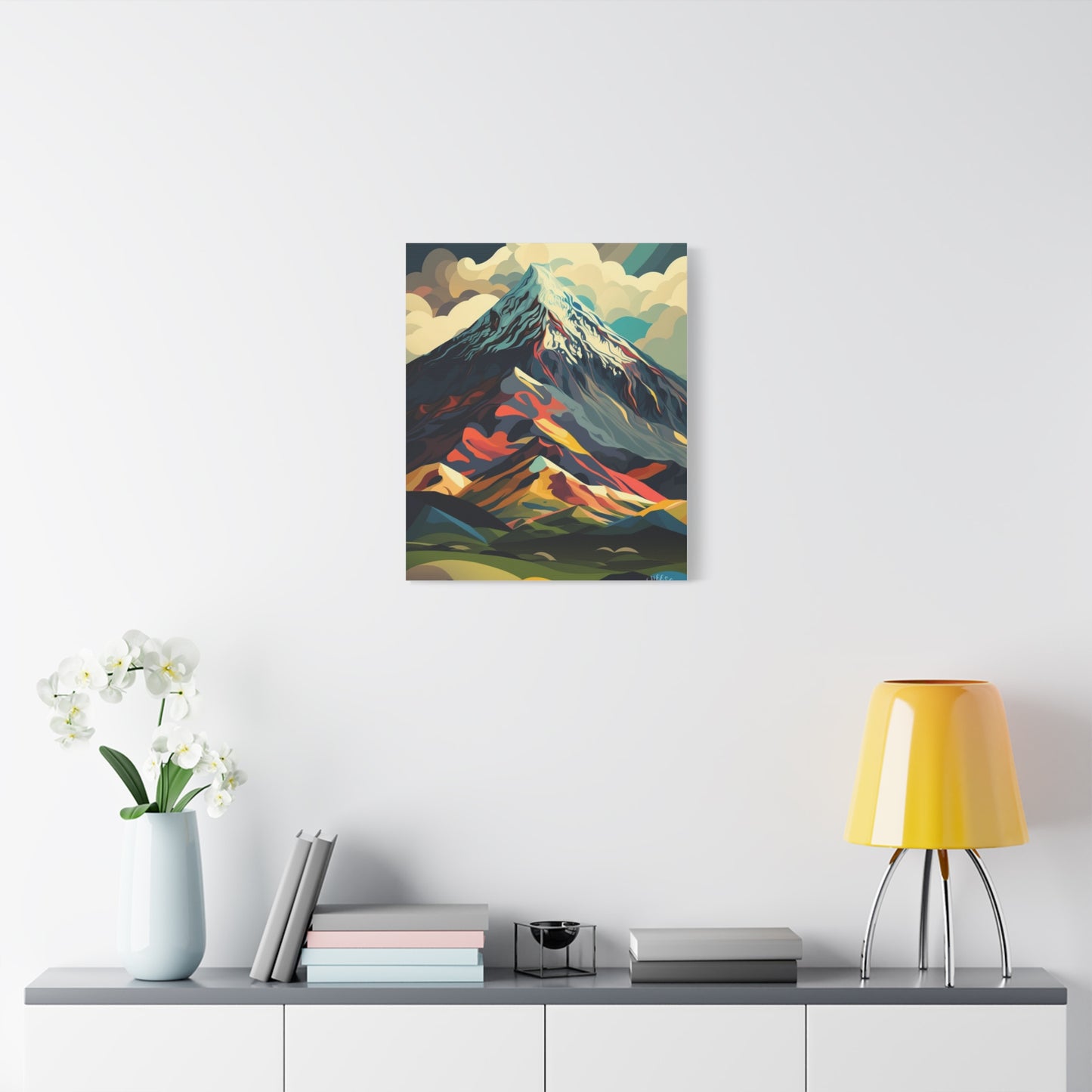 Abstract Mountain Landscape Matte Canvas Print — Stretched Wall Art