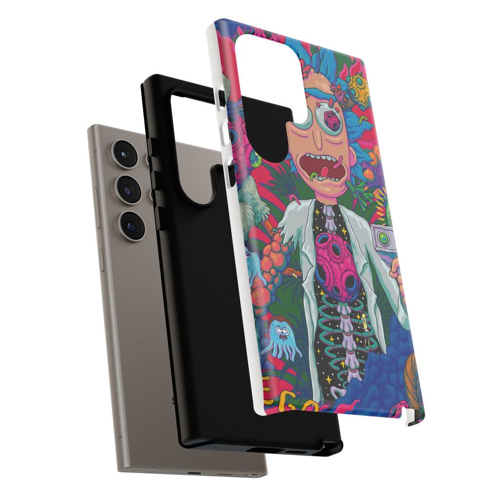 Rick and Morty Psychedelic iPhone Tough Case – Colorful Cartoon Science Design