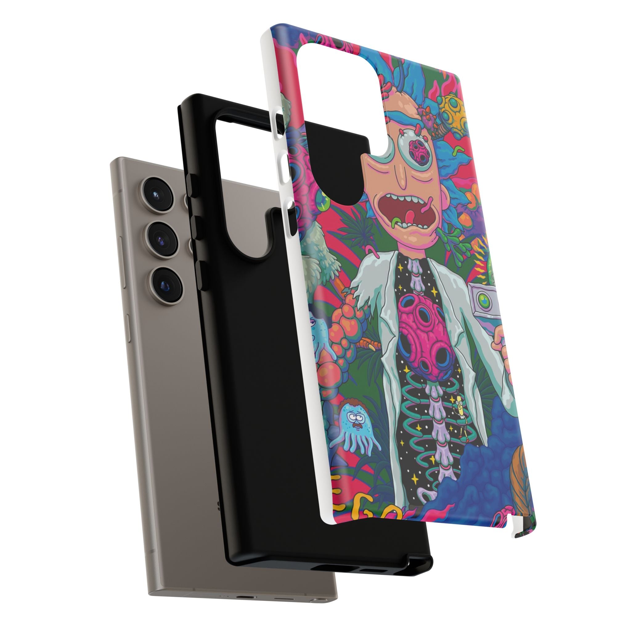 Rick and Morty Psychedelic iPhone Tough Case – Colorful Cartoon Science Design