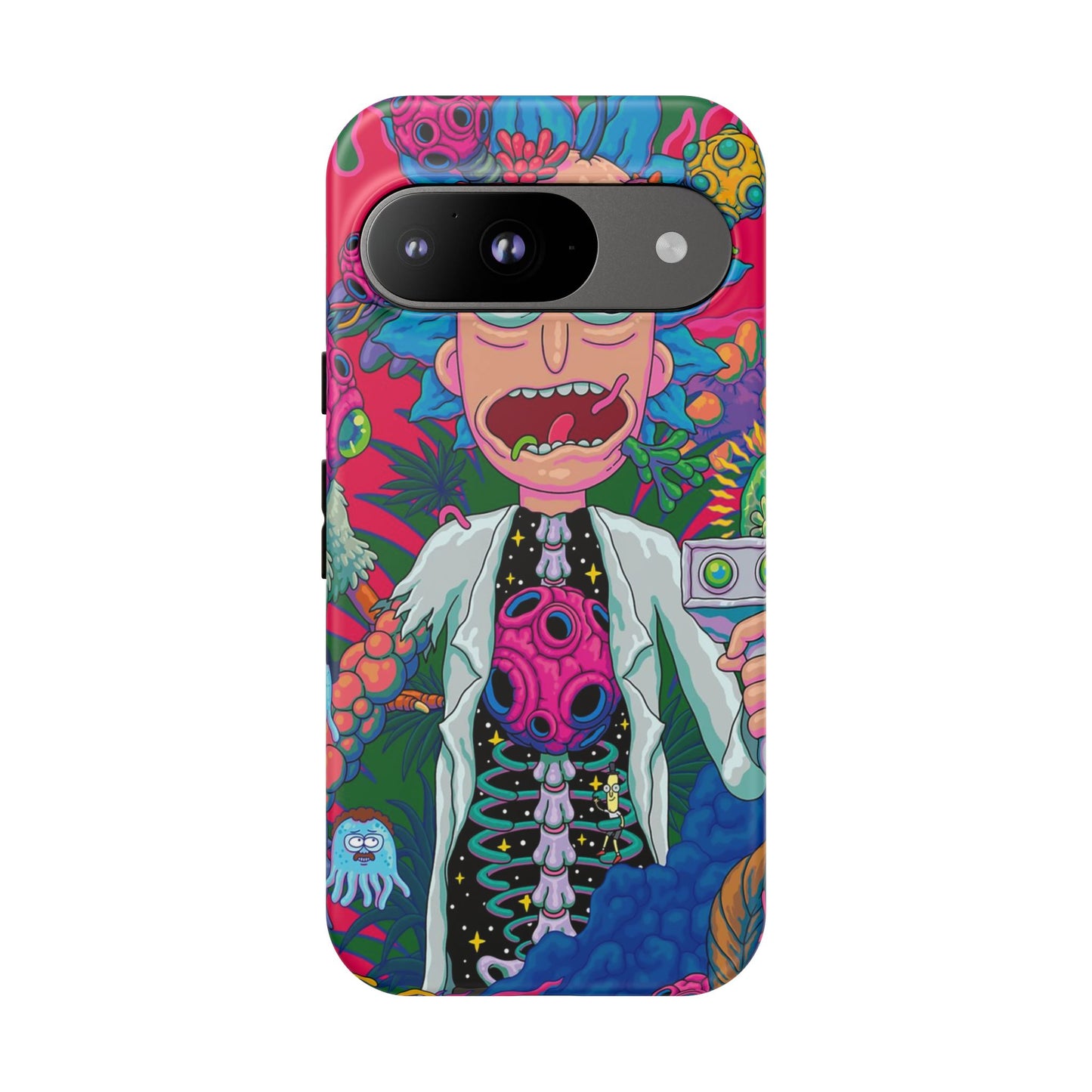 Rick and Morty Psychedelic iPhone Tough Case – Colorful Cartoon Science Design