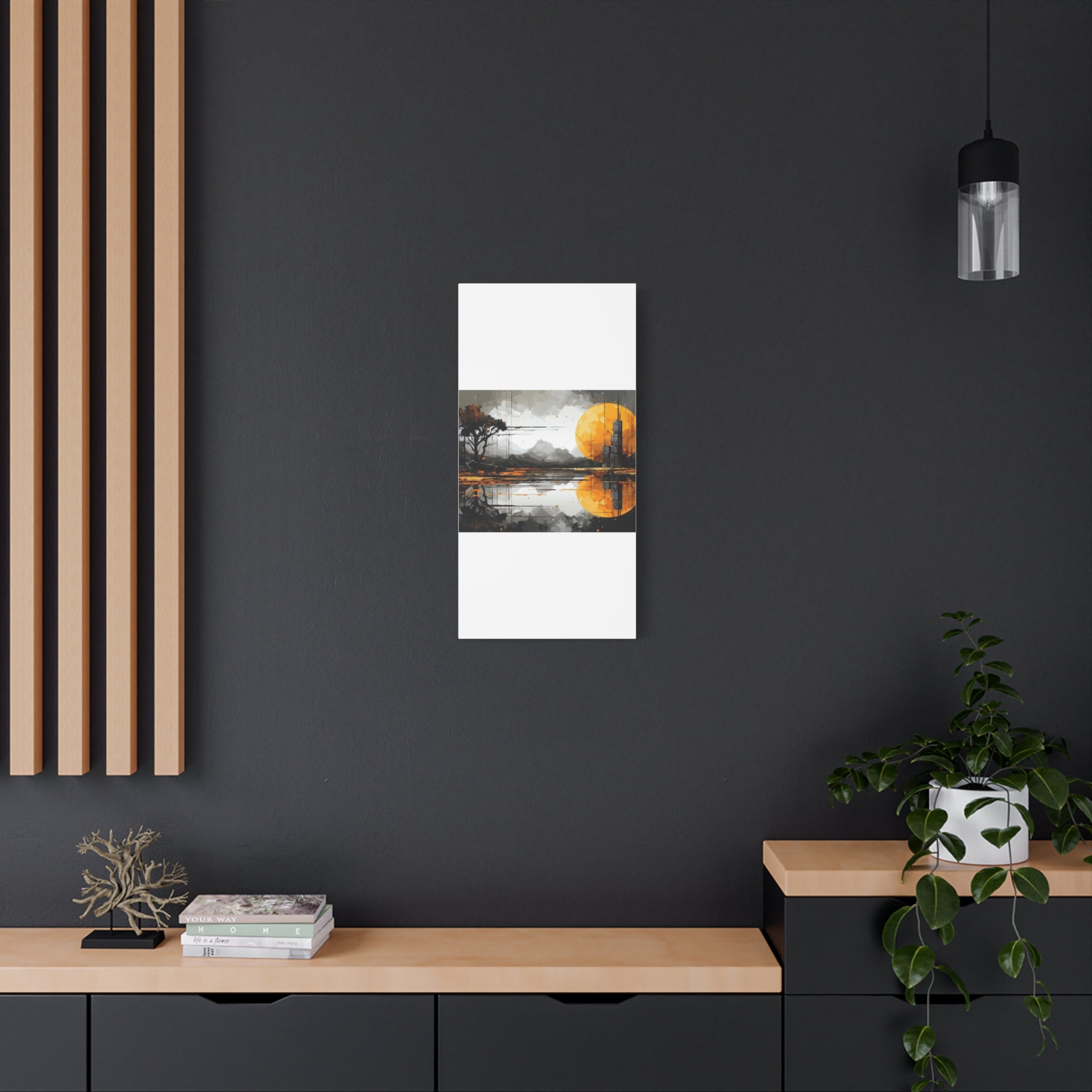 Autumn Lake Moon Matte Canvas Print — Stretched 1.25"
